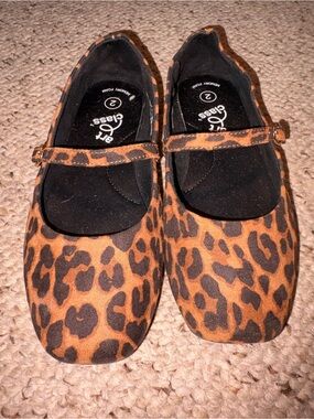 Art Class Girls' Leopard Print Mary Janes - Brown/Black